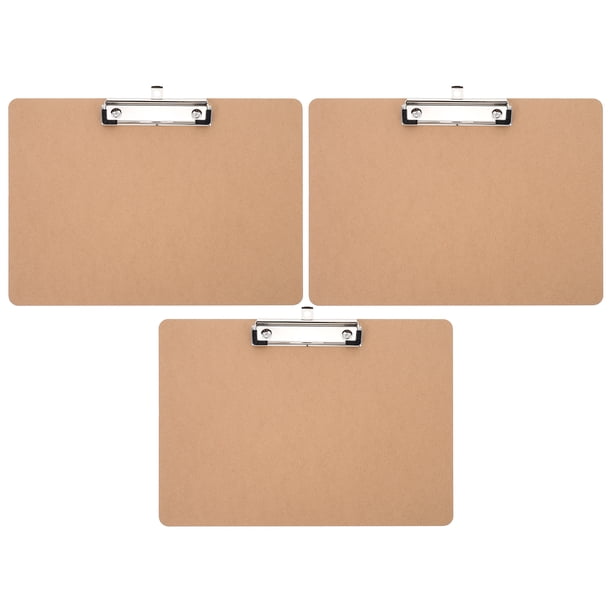 3 portapapeles portátiles para escribir, tablero de soporte de escritura de madera dura para oficina, clip para documentos
