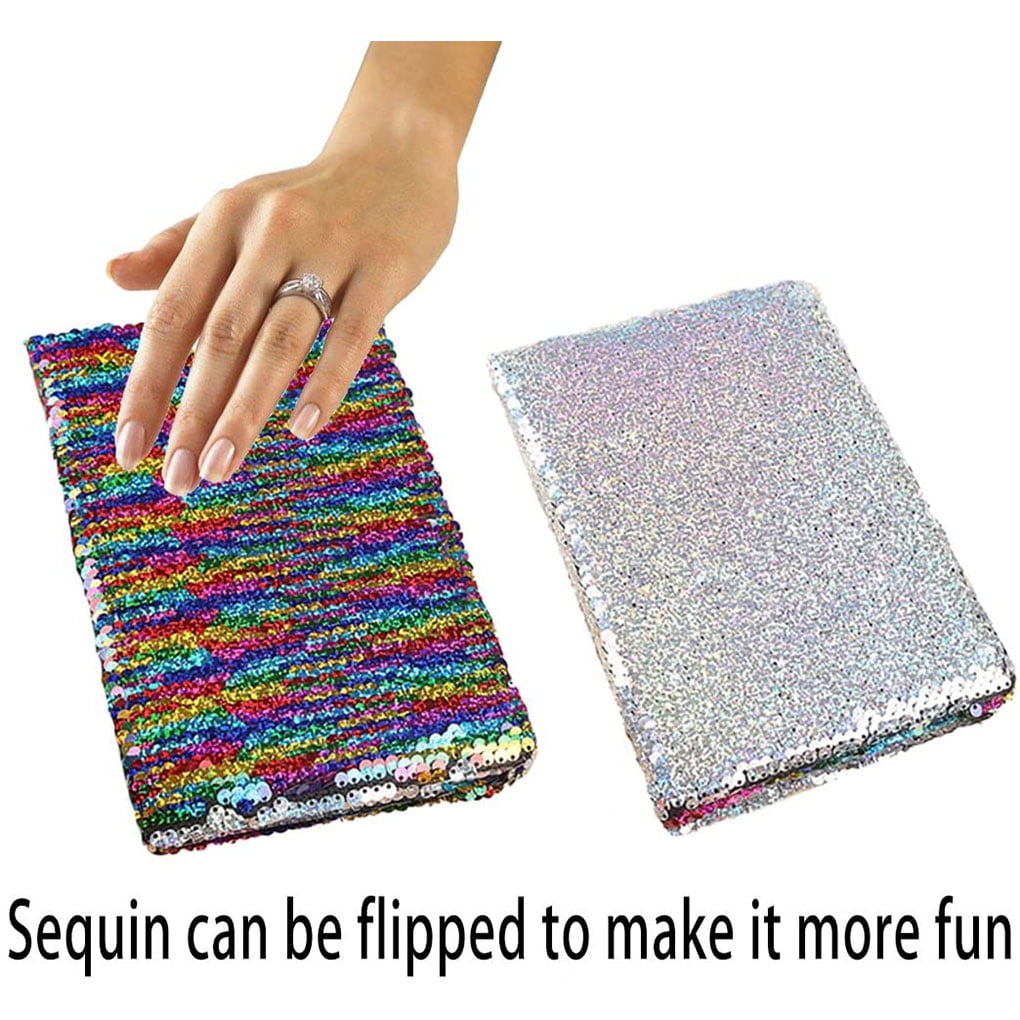 A5 Reversible Sequin Notebook Glitter Journal Writing Fashion Stationery Colour