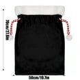 thumbnail image 2 of Oliegs Blanket Velvet Santa Drawstring Pouch Holiday Party Sack For Wrapping Xmas Celebration And Storage Reusable Festive Suitable For Xmas (black), 2 of 4