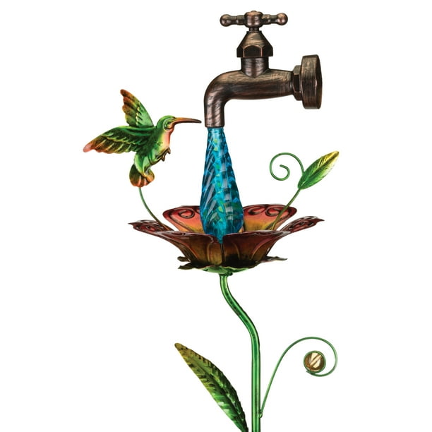 Regal Art and Gift 12489 - 36" Red/Green Hummingbird Solar LED Garden