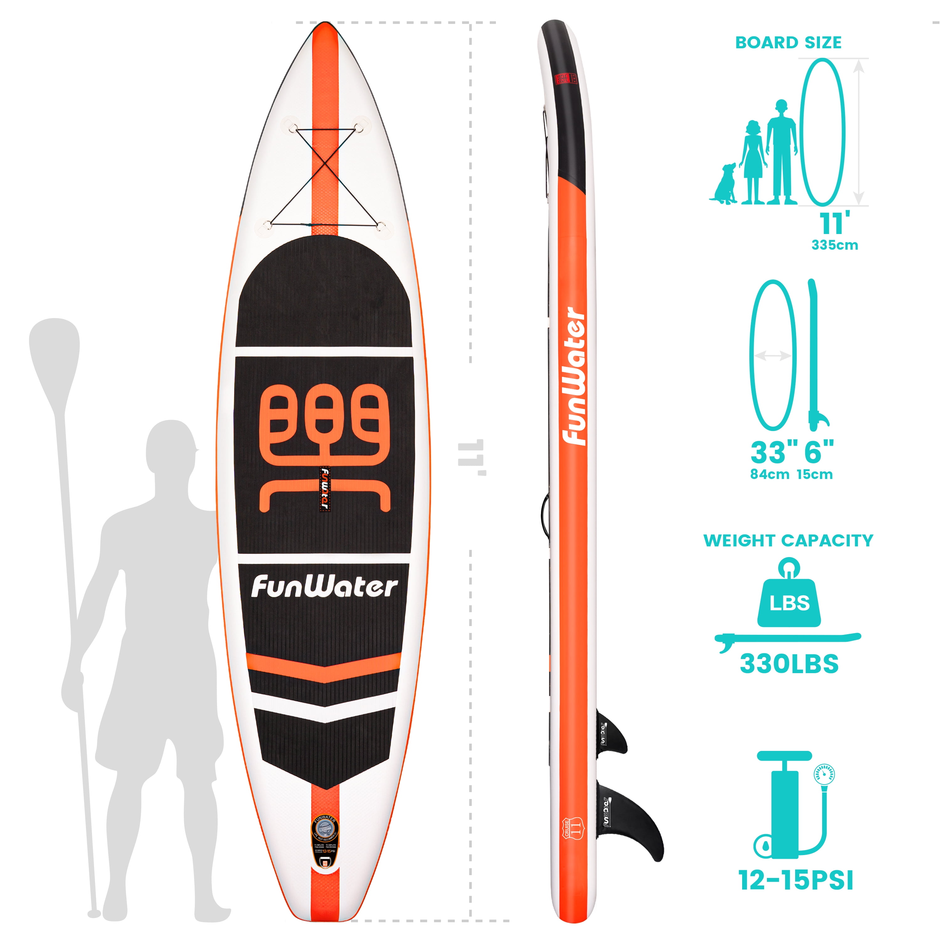 FunWater スタンドアップパドルボード ボード 320×83×15cm S0be36dfd61b4404fb5edaa2016bd4