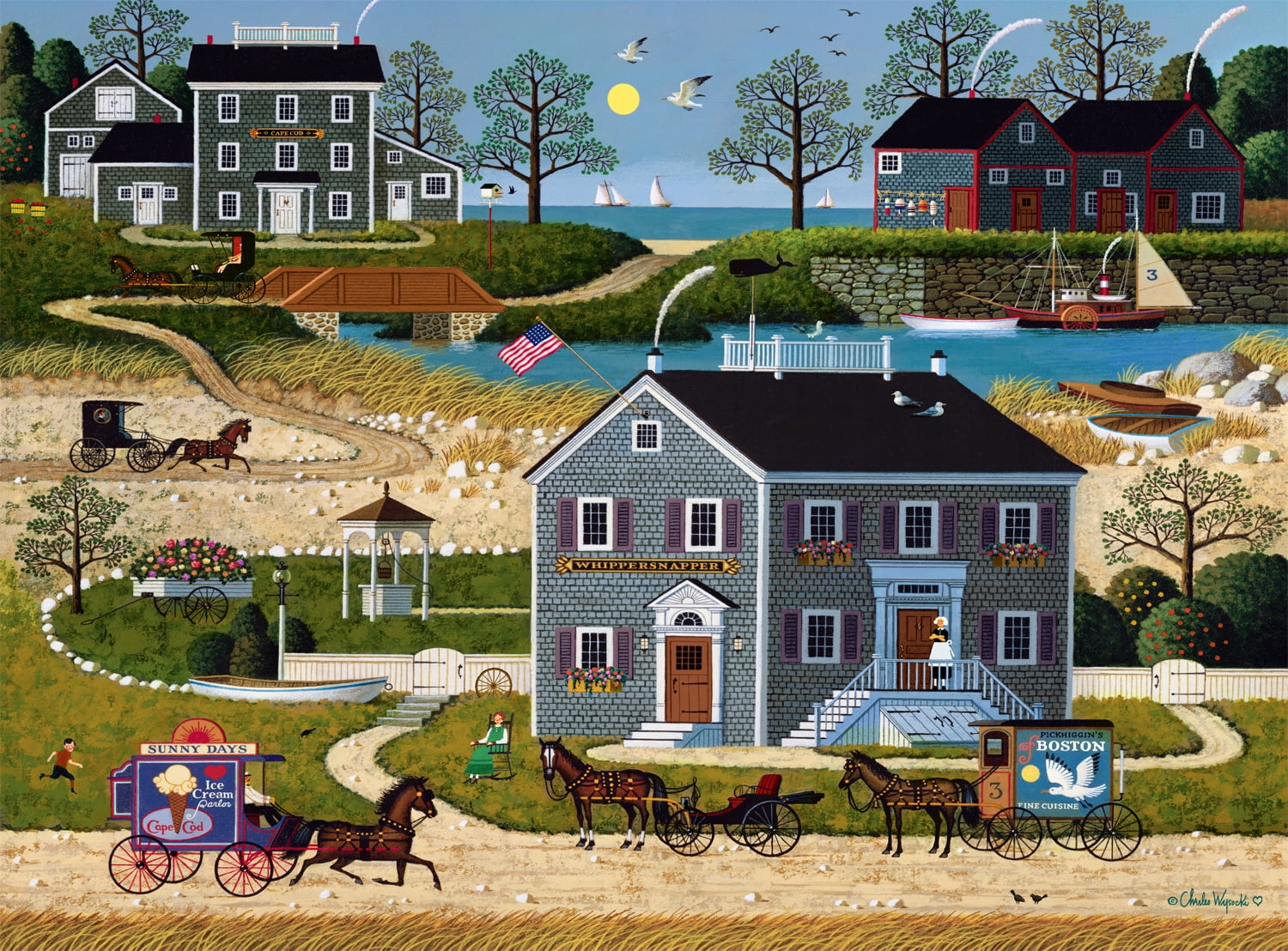 Buffalo Games 1000-Piece Charles Wysocki The Whippersnappers of Cape Cod Interlocking Jigsaw Puzzle for Adults Ages 14+