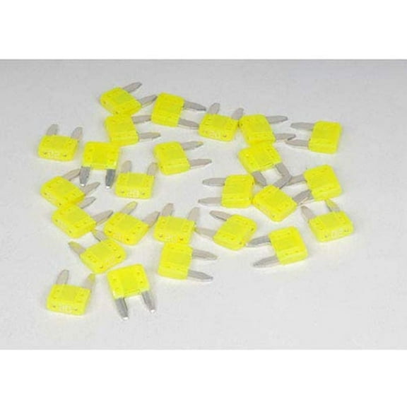 ACDelco 20 Amp Mini Fuse, Yellow, Automotive Electrical Parts & Accessories, 1.20 x 1.20 x 0.80 in