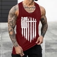thumbnail image 2 of HCNTES American Flag Tank Top for Men - USA Patriotic 4th of July Shirt | Merica Sleeveless Tops for Memorial Day(Wine,XXL), 2 of 3