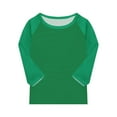 thumbnail image 3 of Girls 3/4 Sleeve Tops Raglan Baseball Tee Soft Crewneck Shirts Loose Fit Casual Summer Blouses Oversized Comfort​ Green 100, 3 of 4
