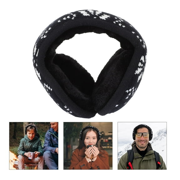 LOLIPPYY 1Pc Knitted Winter Ear Cover White Plush Ear Warmer Foldable and Lightweight Design
