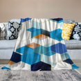 thumbnail image 2 of Orinice Geometric Shapes Warm Lightweight Blanket Soft Fleece Throw Blanket for All Seasons - Ideal for Living Rooms, Sofa Decor, and Cow Gifts - Flannel Material Blanket in Multiple Sizes 40x50in, 2 of 6
