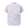 thumbnail image 5 of hlysgo Men's Stripe Shirts Regular Short Sleeve Dress Shirt Button Down Casual Summer Beach Travel Shirts White,S, 5 of 5