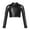 Black, variant on Sholeno Kids Girls Shiny Dance Crop Tops Athletic Sports Gymnastics Fitness T-Shirts Ballet Hip Hop Turquoise 8
