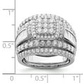 thumbnail image 3 of 925 Sterling Silver Rhodium-plated Cubic Zirconia ( CZ ) Square Cut 3 Piece Set Ring, 3 of 3