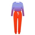 thumbnail image 4 of Puntoco Traje Casual Con Cordón Y Cuello Redondo De Manga Larga Con Estampado Holgado A La Moda Para Mujer Naranja Xxxl, 4 of 5