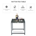 thumbnail image 4 of Outsunny Table Basse en Rotin avec Dessus en Verre Trempé pour l'Extérieur Gris, 4 of 10