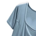thumbnail image 5 of SROBPTY Women Solid Short Sleeve Top and Long Pants 2 Piece Pajama Set Light Blue, XXL, 5 of 5