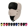 thumbnail image 5 of Adults Winter Cozy Plush Ushanka Russian Hat Windproof Full Hood Earflap Hat Warm Cold Proof Ski Hunting Cycling Trapper Hat-Khaki, 5 of 5