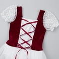 thumbnail image 5 of Haitryli Kids Girls Bubble Sleeve Ballet Dance Princess Dress Tutu Skirt Leotard Gymnastics Dancewear Burgundy 9-10, 5 of 7