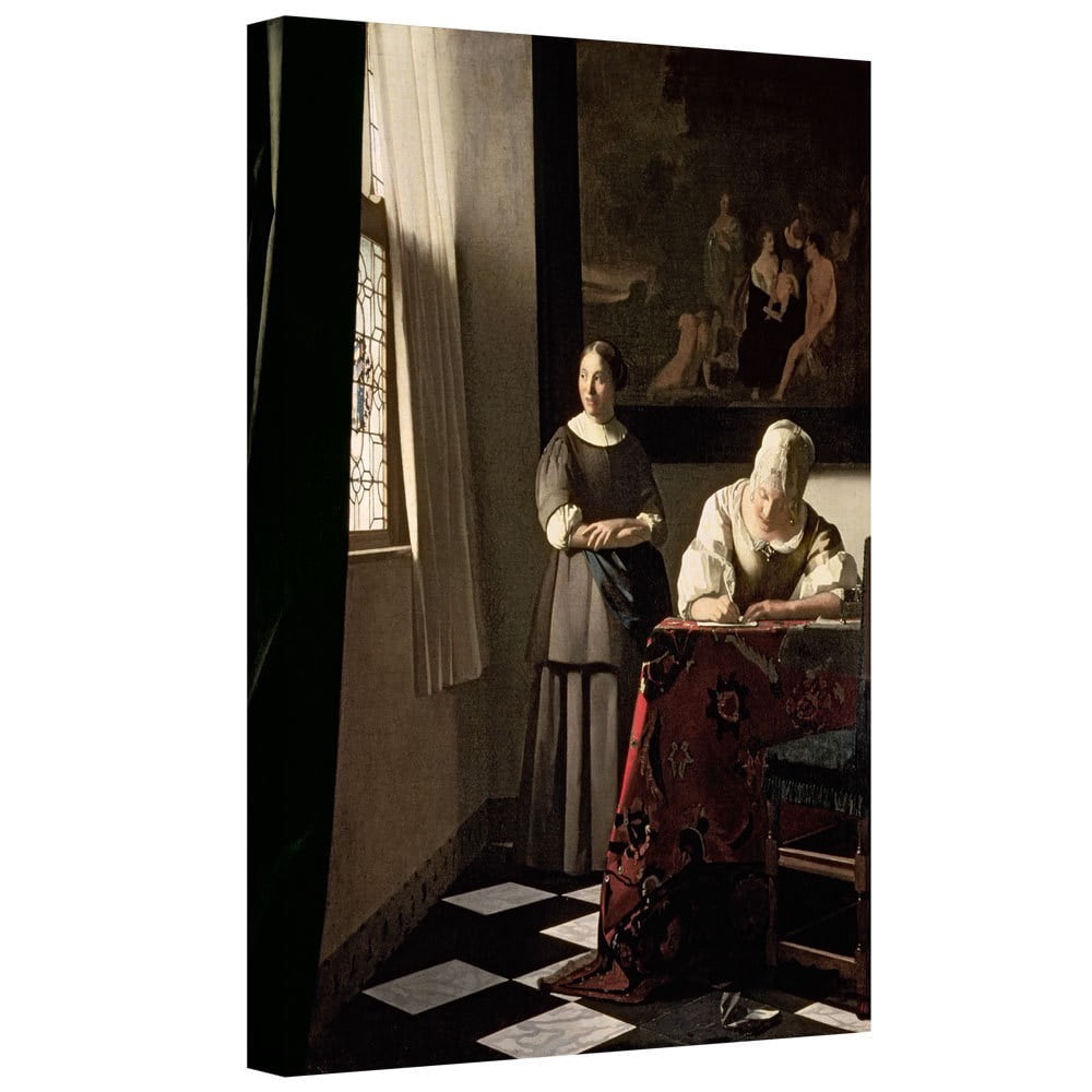 Johannes Vermeer "Lady Writing A Letter With Her Maid" Gallery-Wrapped Canvas