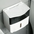 thumbnail image 4 of Wall Mounted Bathroom Toilet Paper Holder Phone Holder Waterproof Tissue Storage Box Black+White, 4 of 8