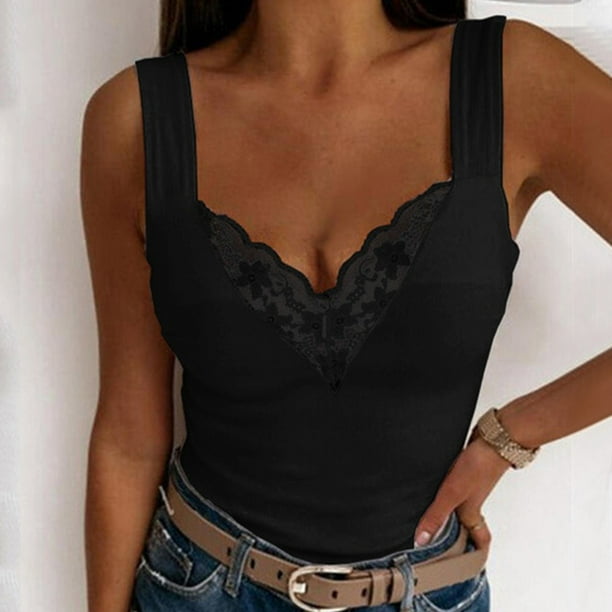Women's Camisoles for Women Lace Tank Top with Built in Bra Crop Top Lace  Camis Padded Tank Top (Color : Black, Size : 2X-Large) : :  Clothing, Shoes & Accessories