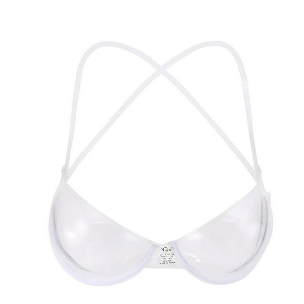 HAOAN Strapless Bras Transparent Clear Bra Invisible Strap Plastic Bra  Disposable Underwear Bra 