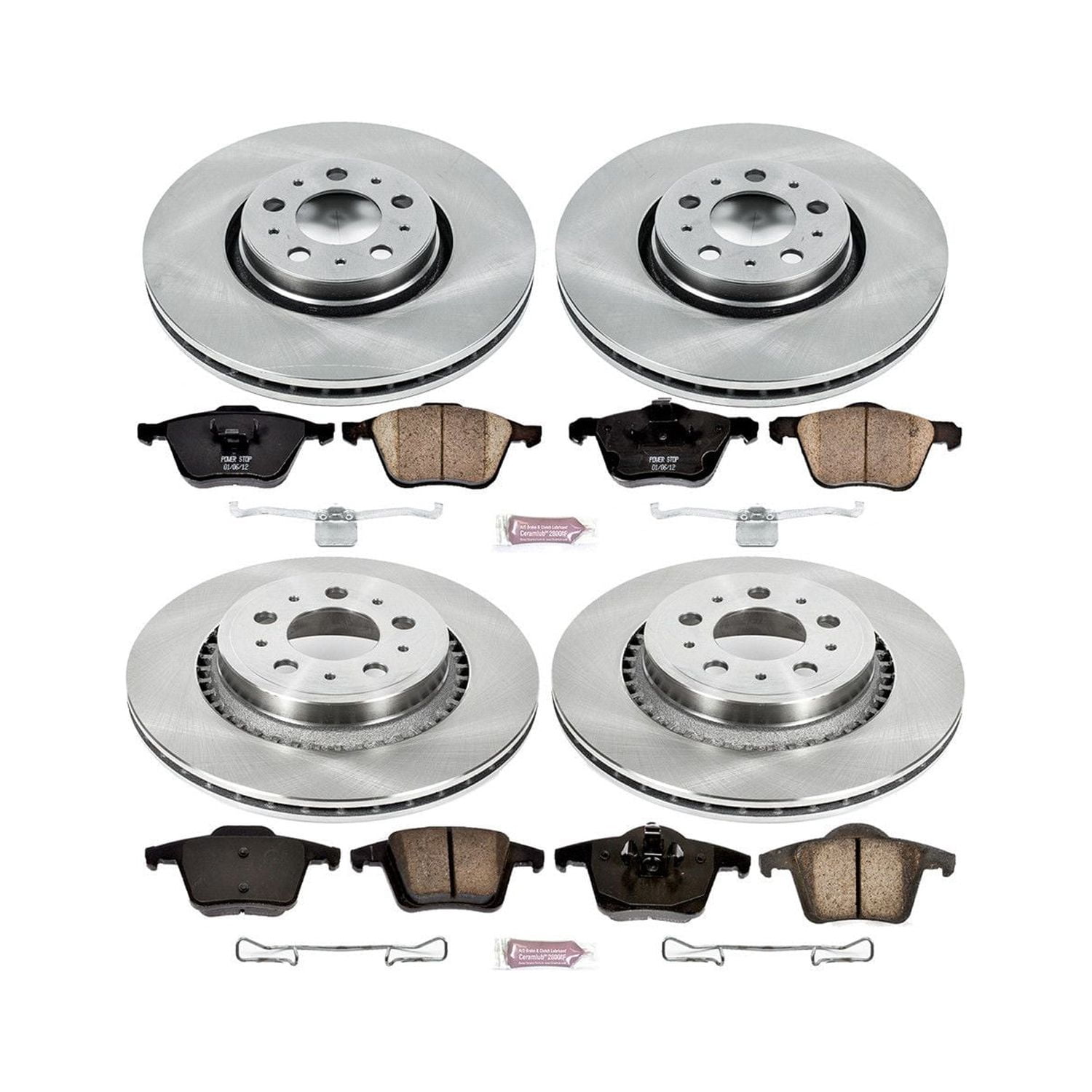 Power Stop Front and Rear Stock Replacement Brake Pad and Rotor Kit KOE2835