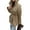 Khaki, variant on Women'S Long-Sleeved Stand Collar Mid-Length Drawstring Waist Fitted Pure Cotton Trench Coat Jacket Khaki L