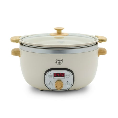 GreenLife 6 Quart Slow Cooker Water Transfer - Cream