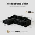thumbnail image 2 of 108 Cloud Couch, Black Modern Sectional Couches for Living Room, L-Shape Modular Sofa with Chaise, Deep Seat, Plush Corduroy, Left-Right Interchangeable, No Assembly, 2 of 10
