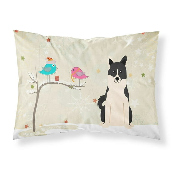 Christmas Presents between Friends Russo-European Laika Spitz Fabric Standard Pillowcase