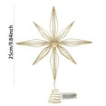 thumbnail image 2 of Christmas Star Tree Topper 9.84 Inch with LED Lights Battery Operated Glittering Hollow Out Design for Xmas Tree Decorations Home Party Festive Holiday Ornament Shimmering Decor(Battery Not Included), 2 of 5