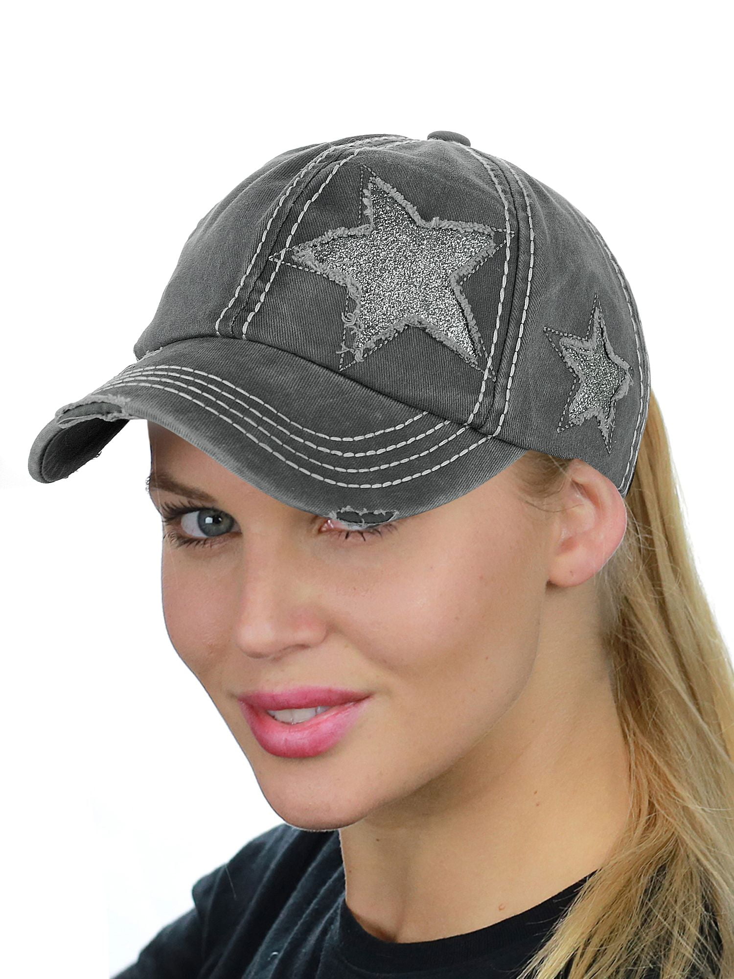 Distressed ponytail baseball cap Clearance
