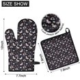 thumbnail image 6 of Black Cartoon Unicorn Rainbow Kitchen Oven Mitt and Pot Holder Sets 2 Pcs for Baking, Cooking and Grilling, Heat Resistant Up To 392 °F, 6 of 7
