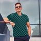 thumbnail image 4 of Fotbe Black And Teal Checkerboard Camiseta Polo de Golf para Hombre con Estampado – Camisa Deportiva Transpirable con Cuello Abotonado-Large, 4 of 6