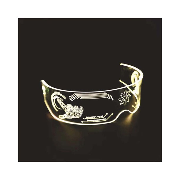 Ounissouiy 2 piezas de gafas brillantes para banquete de Navidad alimentado por botón de anteojos iluminado colorido operación gafas Kits de decoración para fiestas FG38 control doble