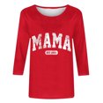 thumbnail image 4 of BLTIBY Mama Shirts for Women Mothers Day Mommy Mom Graphic Short Sleeve Round Neck T Shirts Casual Pullover Tops Tee Gifts Red S, 4 of 5