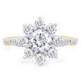thumbnail image 2 of 1 2/3 ct. t.w 6.5MM Round Cut Lab Created Moissanite Diamond Halo Flower Wedding Engagement Ring For Women In 14K Solid Yellow Gold (G-H Color, VVS1 Clarity, 1.65 Cttw)-8, 2 of 7