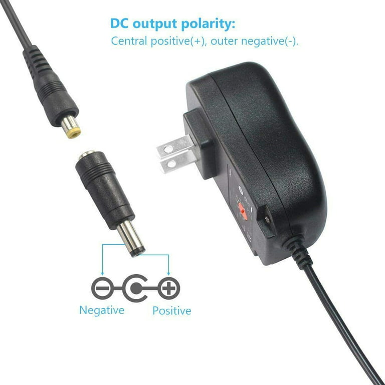 3V-12V 12W Adjustable DC Power Supply Adapter Speed Control Volt Display  with Variable 8 Plugs
