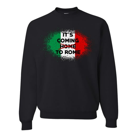 Wild Bobby, Italian Soccer Its Coming to Rome, Sports, Unisex Crewneck Graphic Sweatshirt, Black, Small
