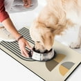 thumbnail image 2 of Boho Retro Floral Pet Feeding Mat-Abstract Art Pattern Absorbent Pet Placemat for Food and Water Bowl, with Waterproof Rubber Backing, Quick Dry Water Dispenser Mat for Dog and Cat (17"x30"), 2 of 7