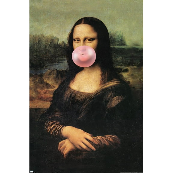 Reinders - Mona Lisa Bubble Gum Wall Poster, 22.375" x 34"