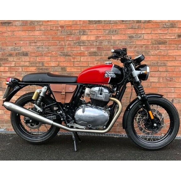 Brown Motorcycle Side Panel Bag for 650cc Café Racer & Cruiser Bikes | Retro Leather Storage Pouch | Universal Fit Saddle Panel Bag