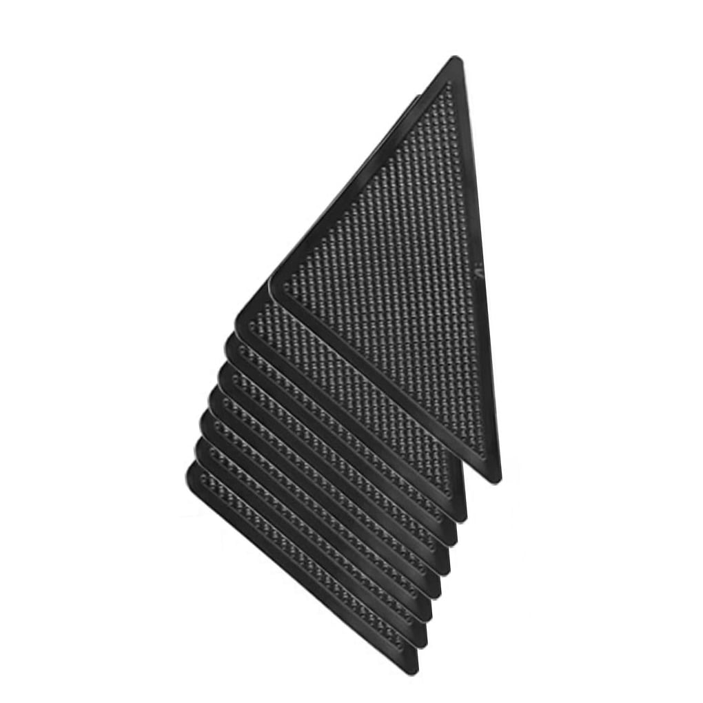 8Pcs Area Rug Gripper Pad Non Anti Curling Carpet Mat Tape Self- Reusable Wood Floor Faux Leather Stickers
