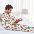 thumbnail image 6 of Disketp Hand Drawn Watermelon for Pajamas Set Long Sleeve Sleepwear Mens Button Down Nightwear Pj Sets-Medium, 6 of 7