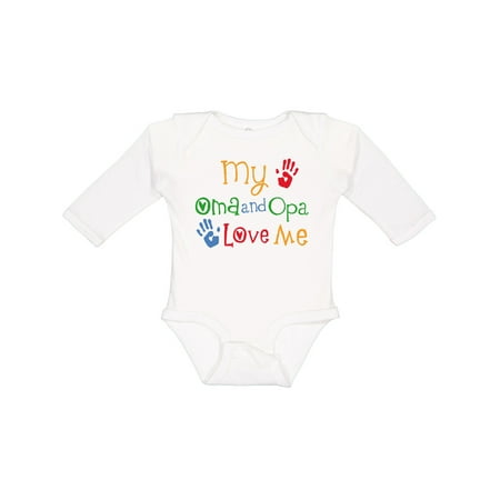 

Inktastic Oma and Opa Love Me Grandchild Gift Baby Boy or Baby Girl Long Sleeve Bodysuit