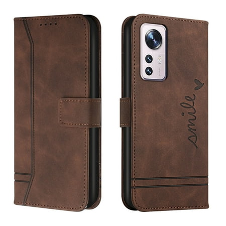 Shoppingbox Case for XXiaomi Mi 12, Leather Wallet Flip Cover with Credit Card Holder Magnetic Closure - Brown