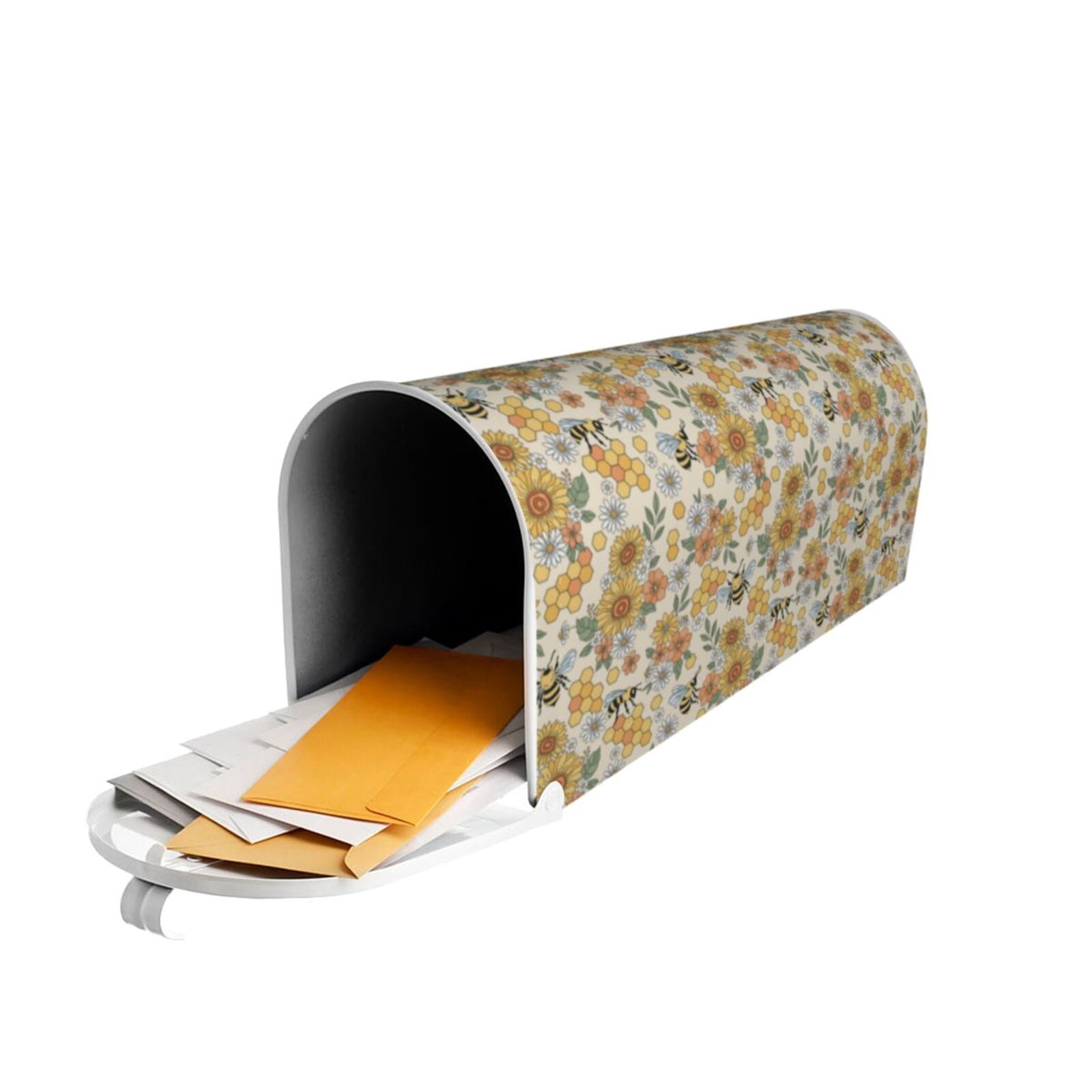 Xecao Hippie Bee Honeycomb for Mailbox Cover with Magnetic Strips, Waterproof and Sunscreen, Adds a Decorative Touch to Your Garden Yard.