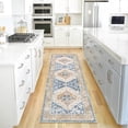 thumbnail image 3 of HAHDAXIA Boho Runner Rugs for Hallway 2x6 Non-Slip Thin Kitchen Non Skid Washable Throw Bedroom Rug Bathroom Persian Distressed Print Carpet Entrance Laundry Living Room,Persian Light Blue #0, 3 of 5