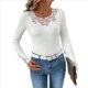 thumbnail image 2 of Camiseta de Punto Ajustada de Larga con Encaje Floral Brillante y Diamantes de Imitación para Mujer XXL, 2 of 9