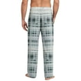 thumbnail image 4 of GrmtClth Mens Pajama Pants Lightweight Soft Plaid Sleep Pants Cotton Blend Pj Bottoms with Pocket and Drawstring Gray XXL, 4 of 5