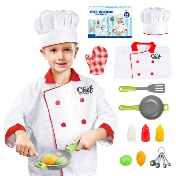 Set de disfraz de chef Lesheng Space para niños con juguetes de cocina