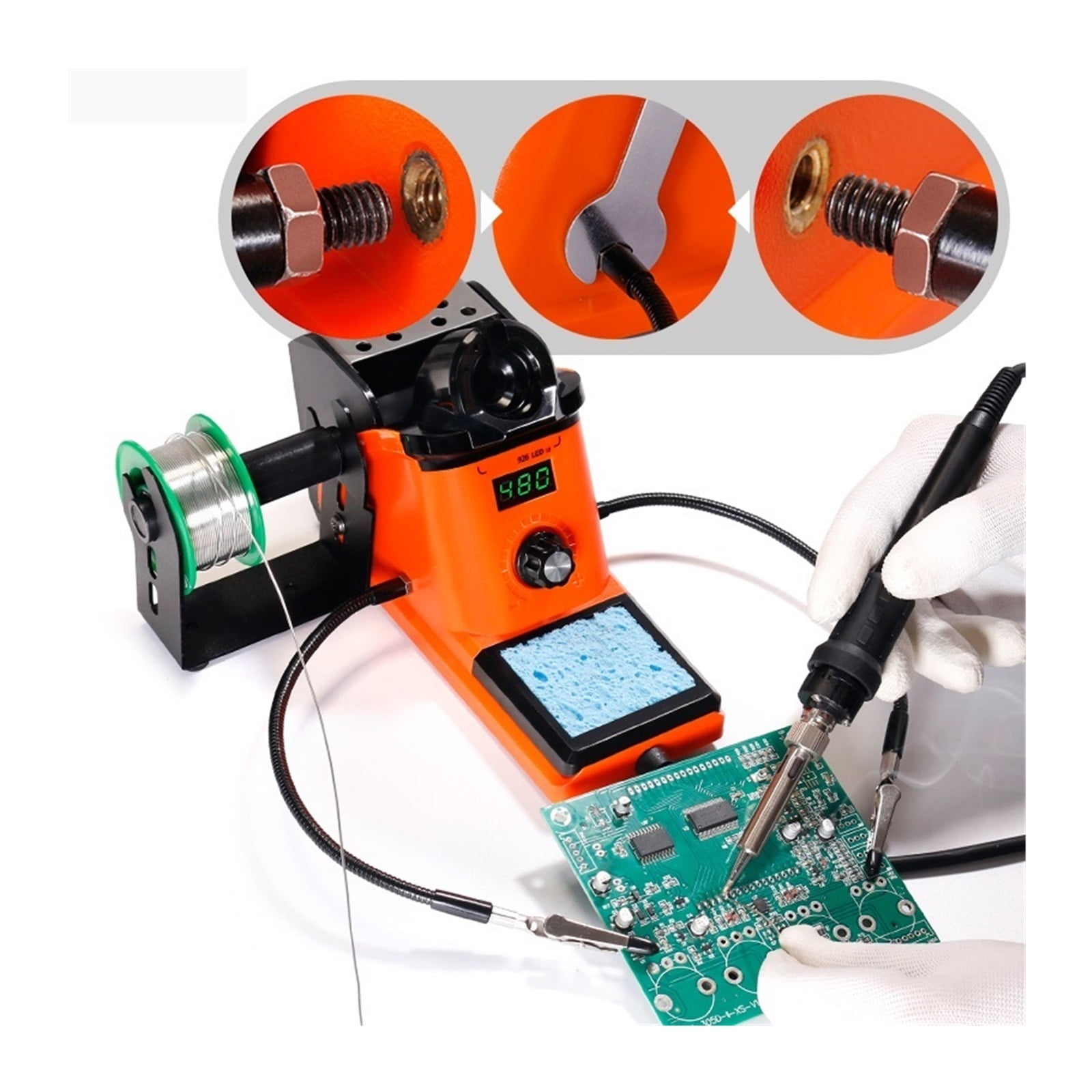926LED-III 130W Soldering Iron With 2 Helping Hands Electric Soldering Iron Min SMD Soldering Station DIY Soldering Kit ,High Temperature Resistant